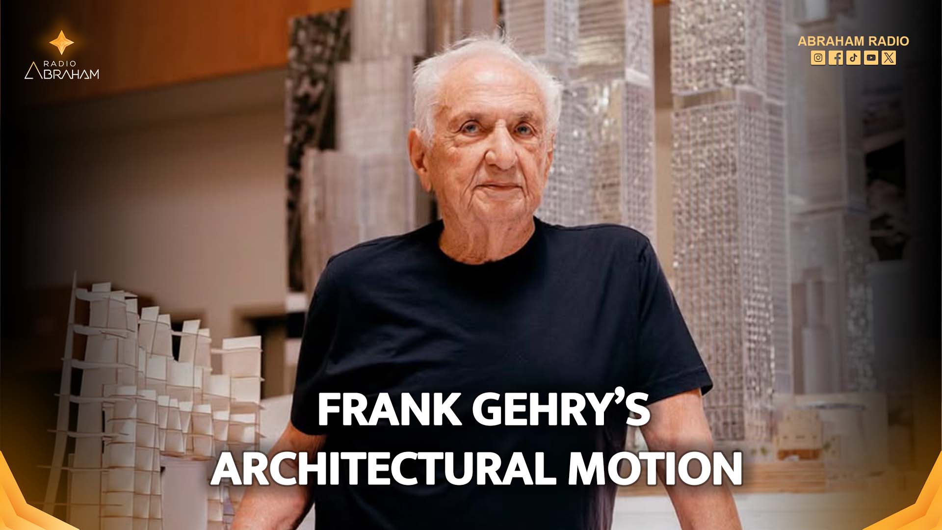 #radioabraham #FrankGehry #ArchitectureInMotion #Deconstructivism #GuggenheimBilbao #WaltDisneyConcertHall #Starchitect #ModernArchitecture #DesignLegacy #CATIA #FormAndFunction